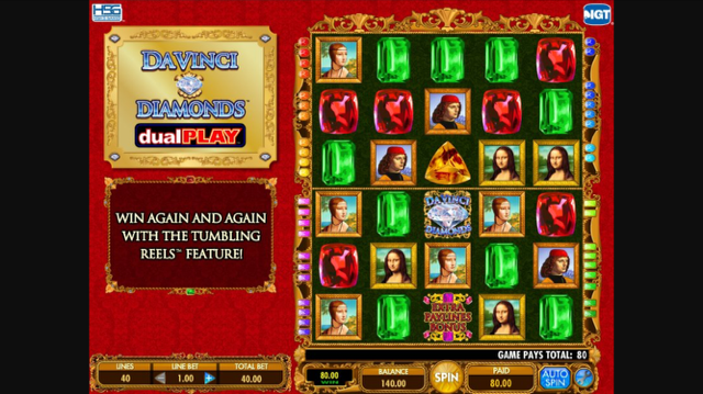 da vinci diamonds dual play slot review